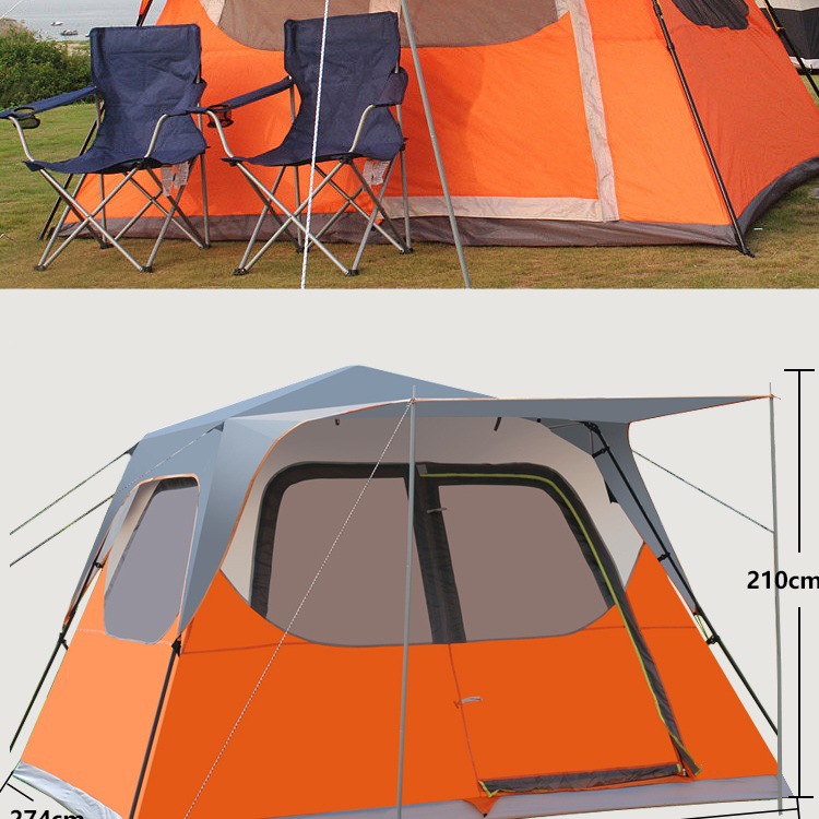 Cheap Goat Tents Quick open Outdoor 3 6People Fully Automatic Tent Thickening Rainproof Family Self driving Tourist Wild Camping Large Space